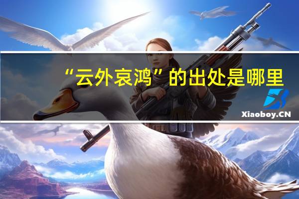 “云外哀鸿”的出处是哪里