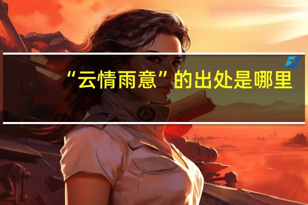 “云情雨意”的出处是哪里