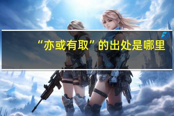 “亦或有取”的出处是哪里