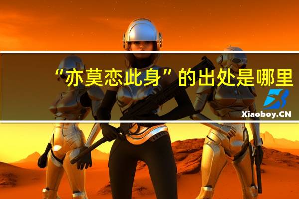 “亦莫恋此身”的出处是哪里