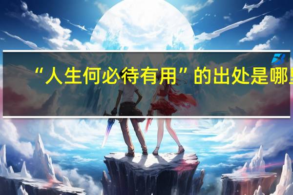 “人生何必待有用”的出处是哪里