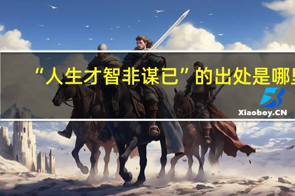 “人生才智非谋已”的出处是哪里