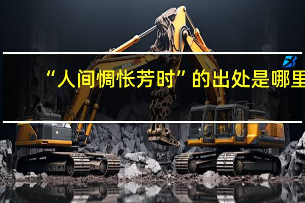 “人间惆怅芳时”的出处是哪里