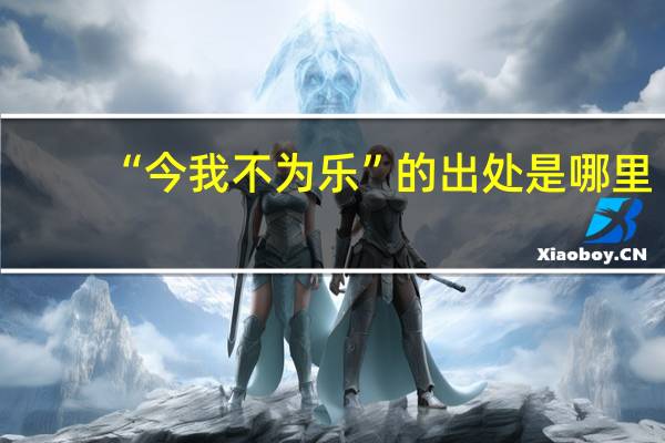 “今我不为乐”的出处是哪里