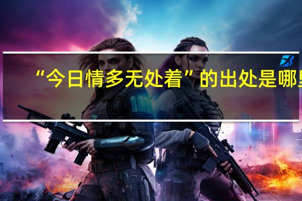“今日情多无处着”的出处是哪里