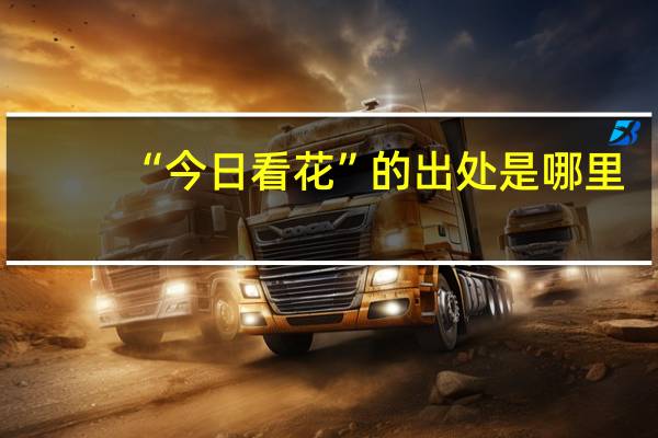 “今日看花”的出处是哪里
