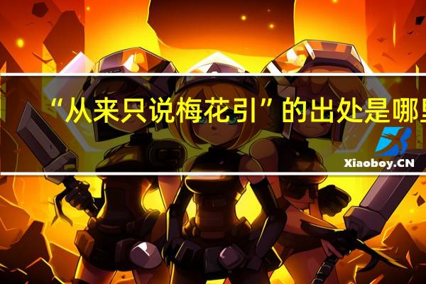 “从来只说梅花引”的出处是哪里