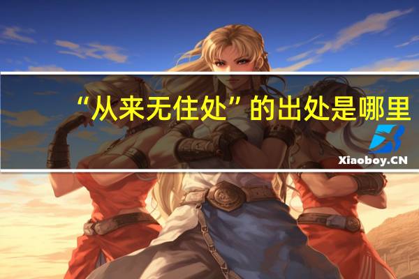 “从来无住处”的出处是哪里