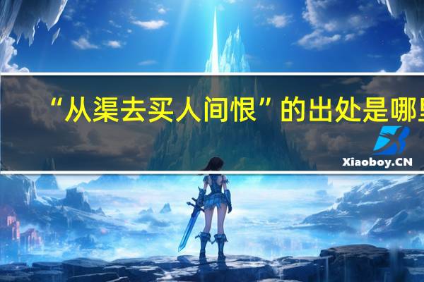 “从渠去买人间恨”的出处是哪里