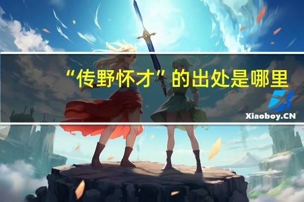 “传野怀才”的出处是哪里