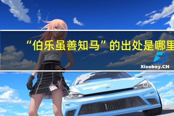 “伯乐虽善知马”的出处是哪里