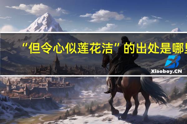 “但令心似莲花洁”的出处是哪里