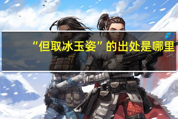 “但取冰玉姿”的出处是哪里