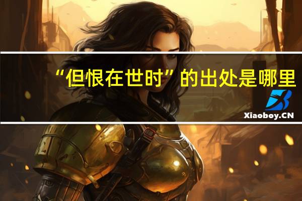 “但恨在世时”的出处是哪里