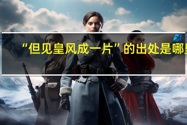“但见皇风成一片”的出处是哪里