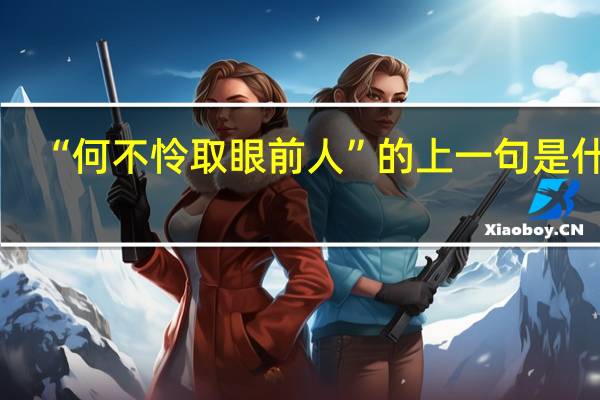 “何不怜取眼前人”的上一句是什么