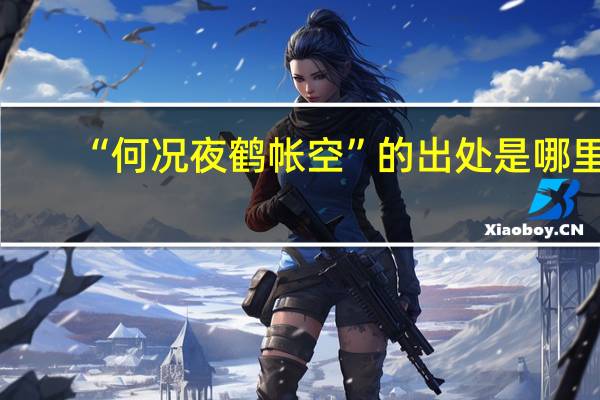 “何况夜鹤帐空”的出处是哪里