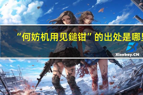 “何妨机用见鎚钳”的出处是哪里