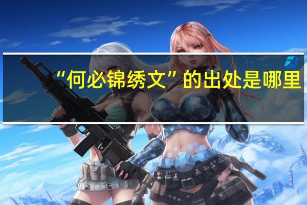 “何必锦绣文”的出处是哪里