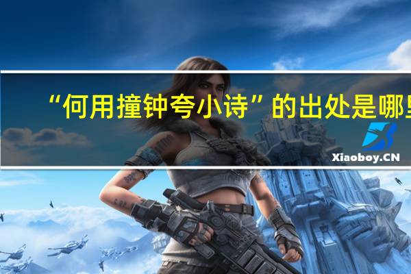 “何用撞钟夸小诗”的出处是哪里