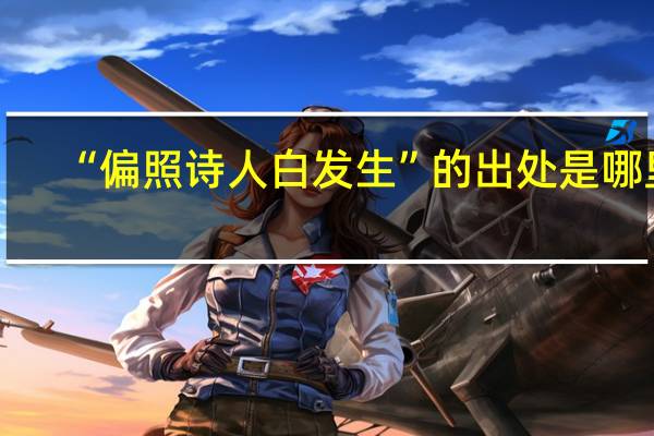 “偏照诗人白发生”的出处是哪里