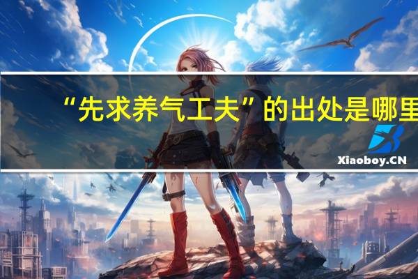 “先求养气工夫”的出处是哪里