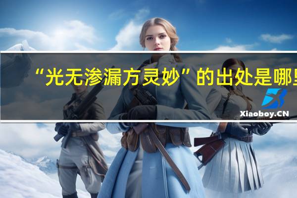 “光无渗漏方灵妙”的出处是哪里