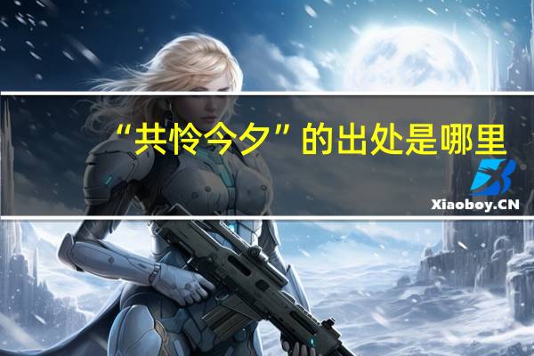 “共怜今夕”的出处是哪里