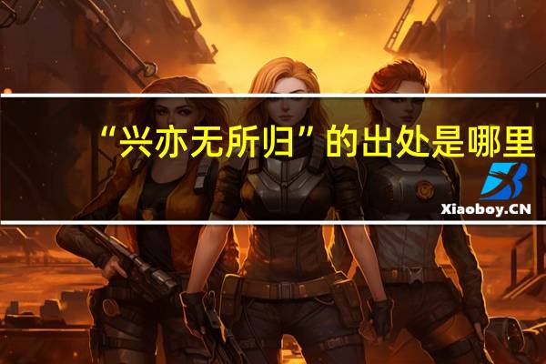 “兴亦无所归”的出处是哪里