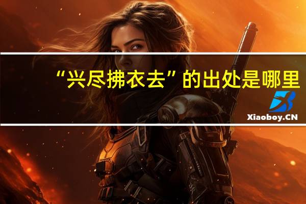 “兴尽拂衣去”的出处是哪里