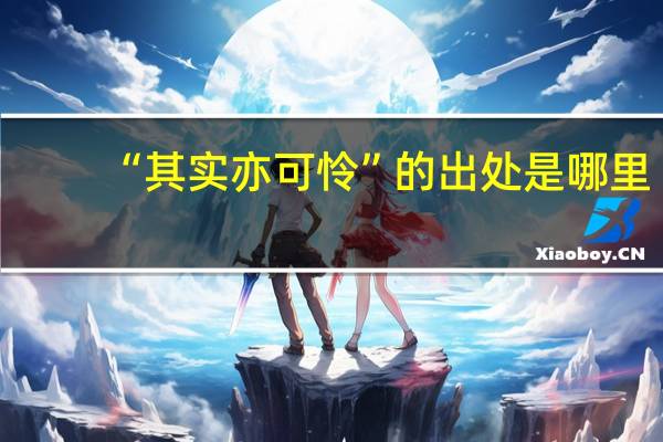 “其实亦可怜”的出处是哪里
