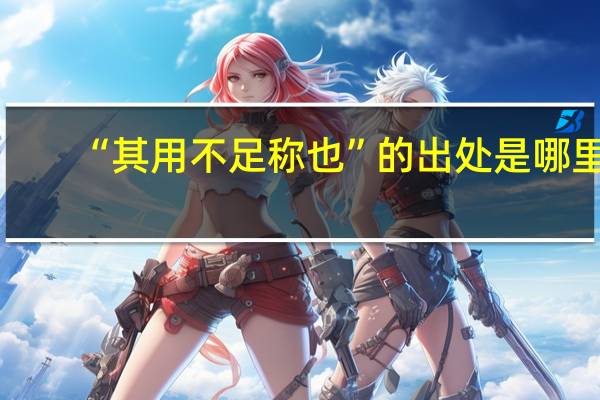 “其用不足称也”的出处是哪里
