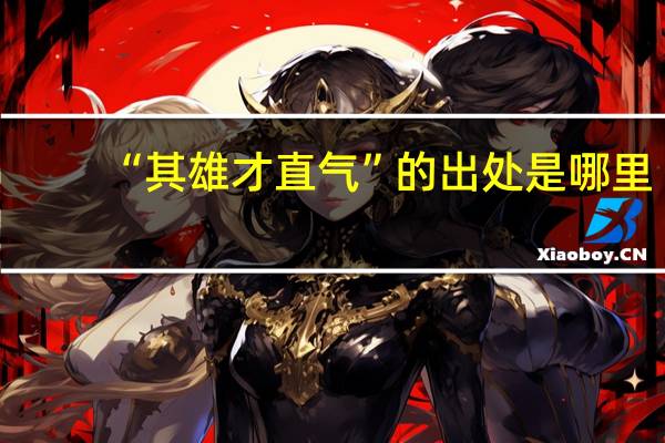 “其雄才直气”的出处是哪里