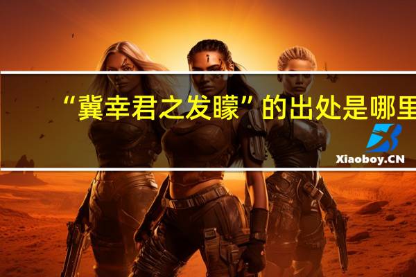 “冀幸君之发矇”的出处是哪里