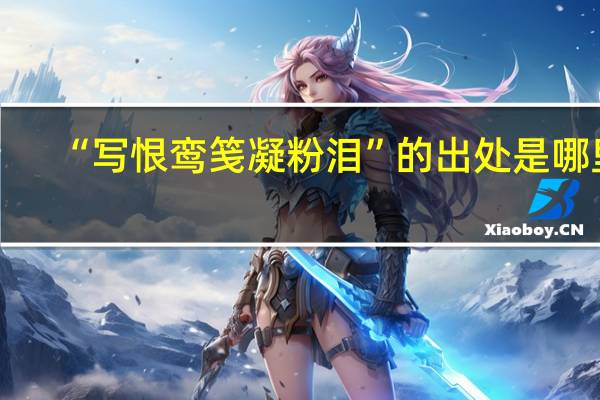 “写恨鸾笺凝粉泪”的出处是哪里