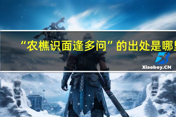“农樵识面逢多问”的出处是哪里