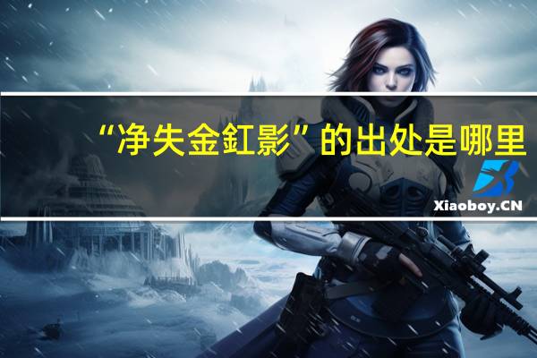 “净失金釭影”的出处是哪里