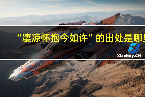 “凄凉怀抱今如许”的出处是哪里