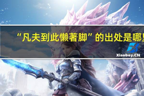 “凡夫到此懒著脚”的出处是哪里