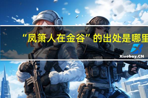 “凤箫人在金谷”的出处是哪里