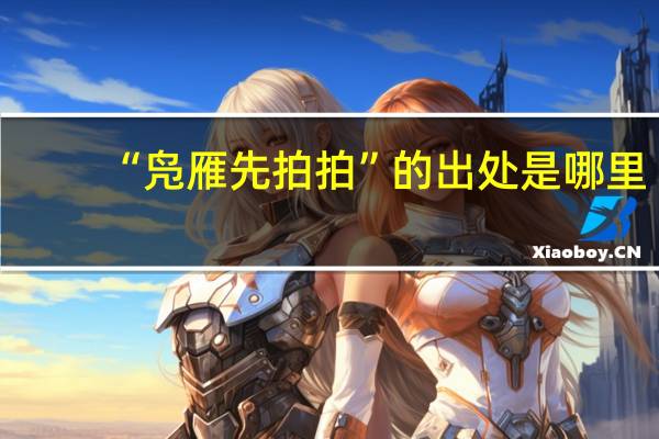 “凫雁先拍拍”的出处是哪里