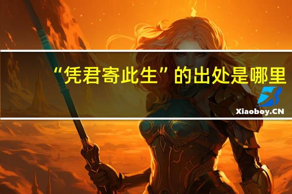“凭君寄此生”的出处是哪里