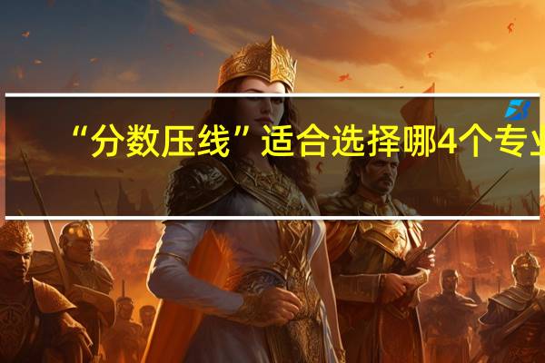 “分数压线”适合选择哪4个专业，毕业后不用愁就业