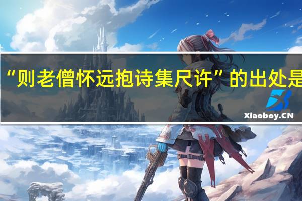 “则老僧怀远抱诗集尺许”的出处是哪里