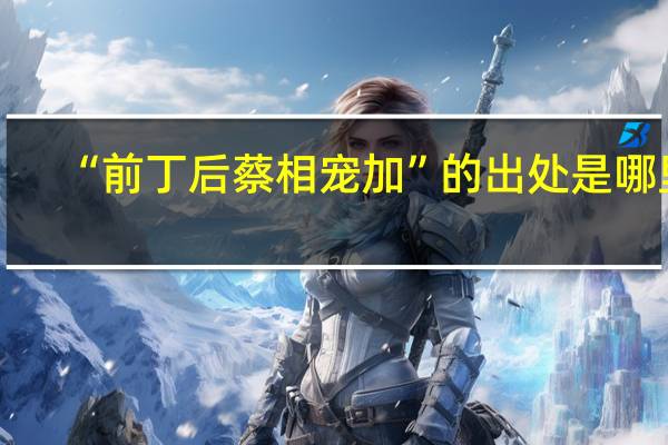 “前丁后蔡相宠加”的出处是哪里
