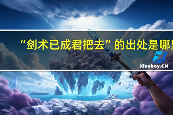 “剑术已成君把去”的出处是哪里
