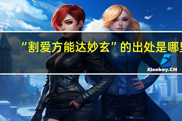 “割爱方能达妙玄”的出处是哪里