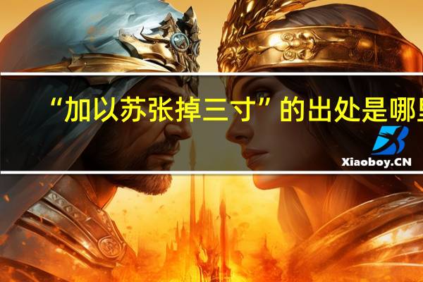 “加以苏张掉三寸”的出处是哪里