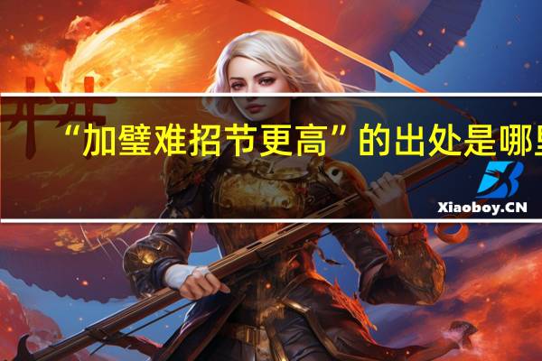 “加璧难招节更高”的出处是哪里