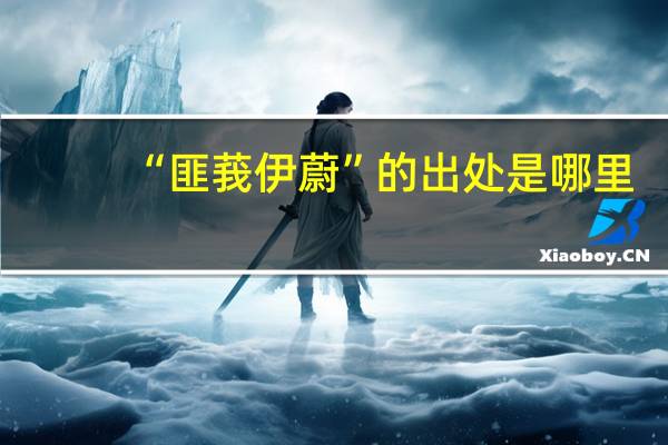 “匪莪伊蔚”的出处是哪里